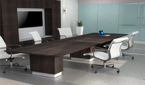 Modern conference room with table and chairs