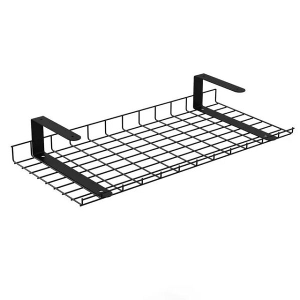 Black metal wire shelf organizer for storage