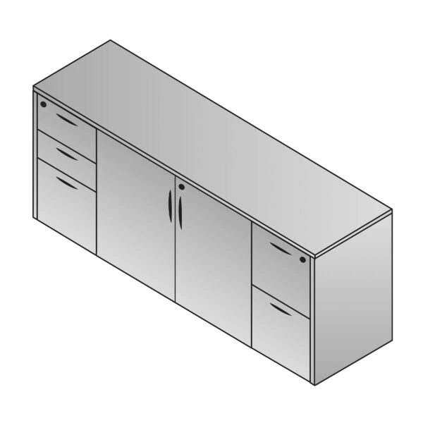 Isometric illustration of a metal storage cabinet