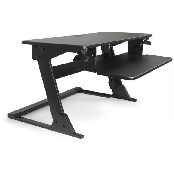 Adjustable black standing desk converter