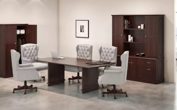 Modern office with chairs and wooden furniture