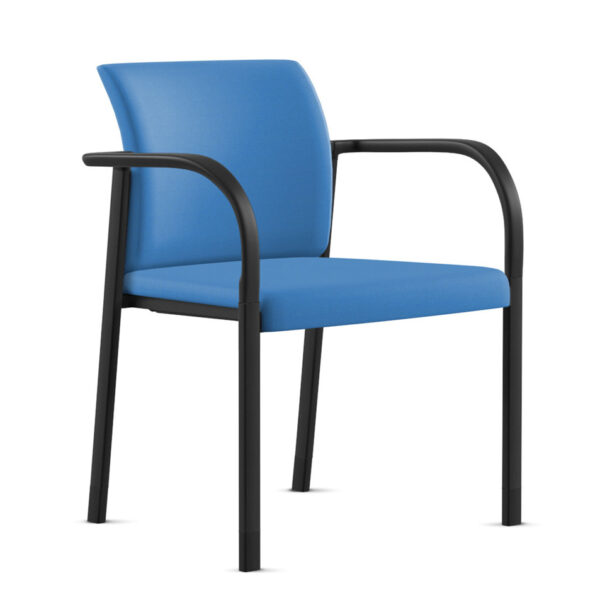 Blue office chair with black frame